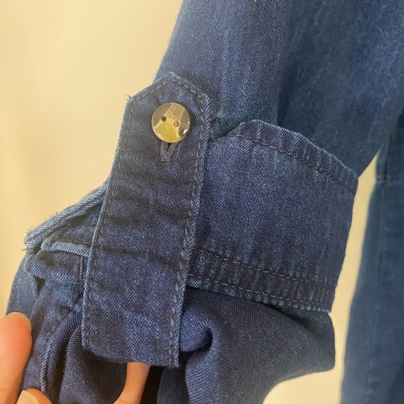 Harper Women’s Blue Western Embroidered Denim Button-Up Shirt - Picture 14 of 14